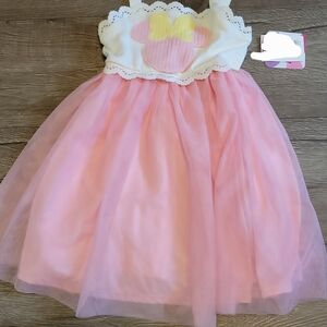 Minnie MOUSE DISNEY - Pink and White Dress with Crochet Top